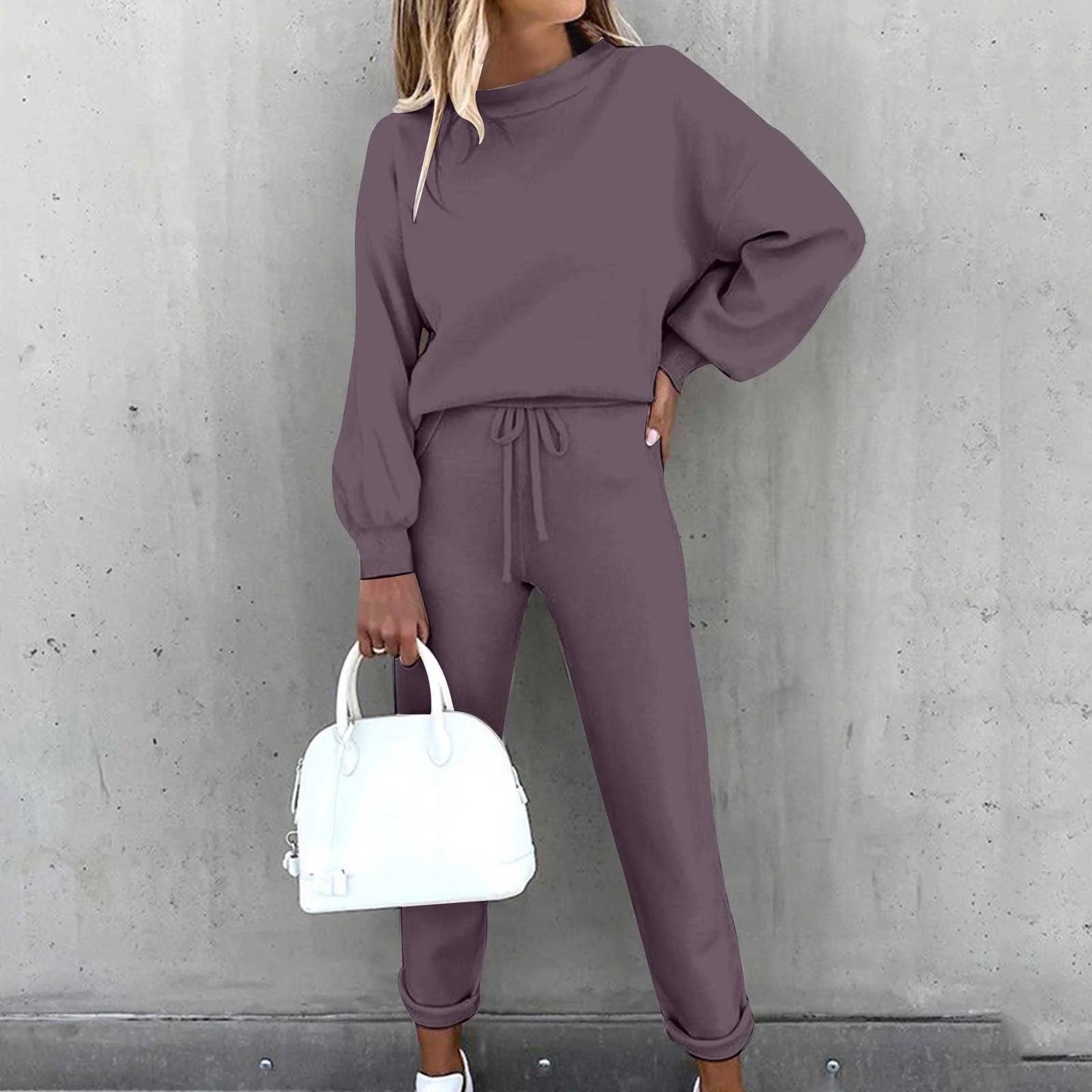 Sweatsuit Sets for Women 2 Piece Long Sleeve Sweatshirt Top and Jogger Pants Fall Activewear Lounge Sets Loose Fit Workout Sets Matching Tracksuit
